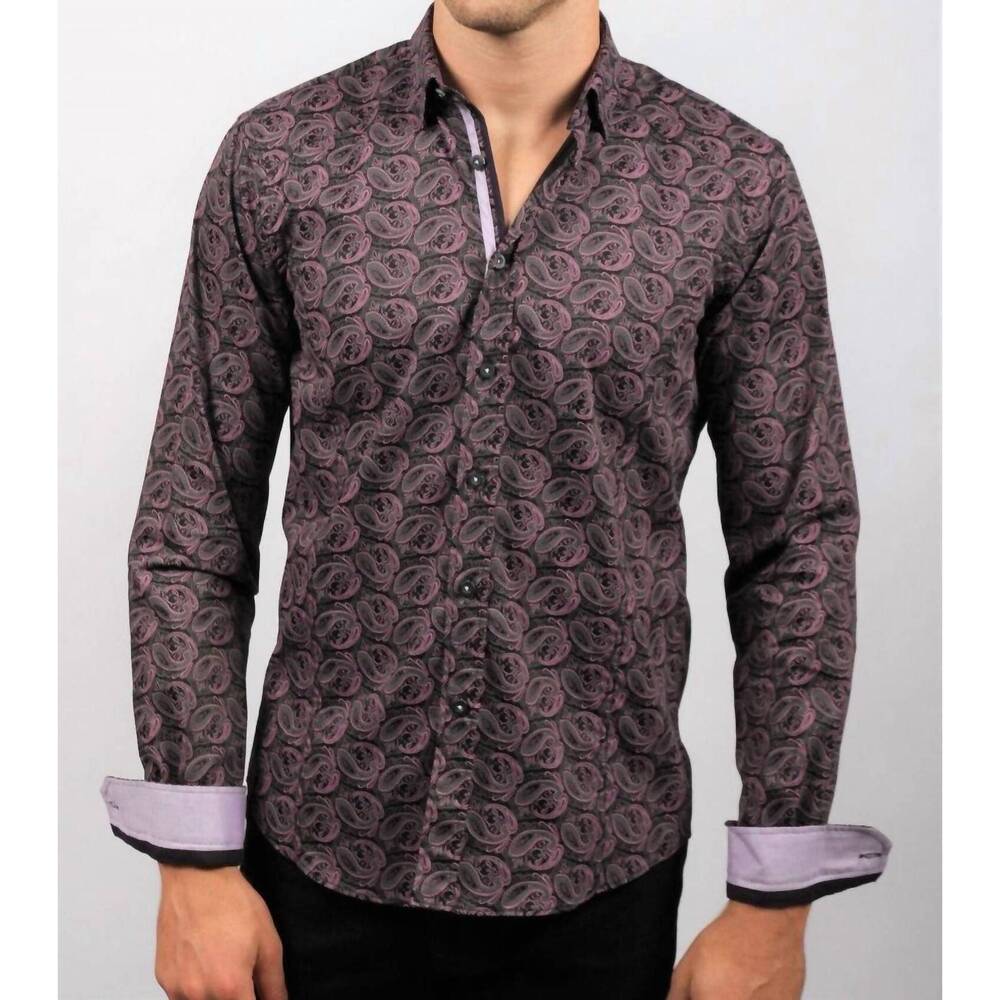 NEW EIGHT X paisley button down shirt in black